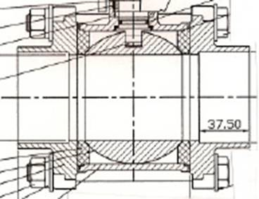 Valve cross-section drawing